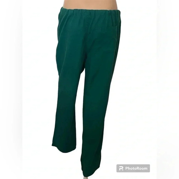 Green Scrub Pant Unisex Size Small Basic With Pocket& Drawstring Pullon EUC - Picture 2 of 6